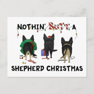 Postal Festiva Nothin' sino un pastor alemán Navidades