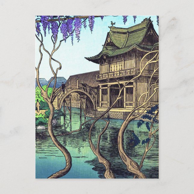 Postal Festiva Nouet Noel Kameido shin hanga paisajes japoneses (Anverso)