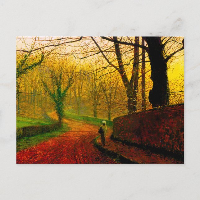 Postal Festiva Noviembre por la tarde Stapleton Park Grimshaw (Anverso)