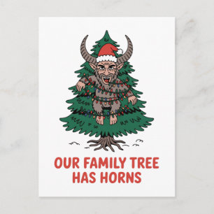 Postal Festiva Nuestro árbol genealógico tiene cuernos divertido