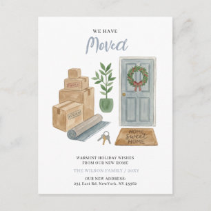 Postal Festiva Nueva Casa Se Mudó Nueva Dirección Mudanza