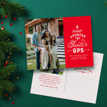 Nueva dirección dos Navidades rojos fotográficos