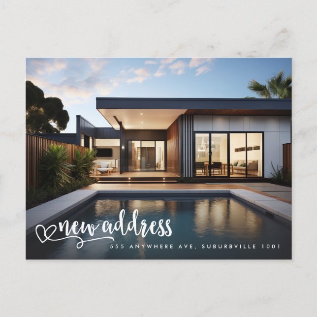 Postal Festiva Nueva dirección Moving House Home Photo (Anverso)