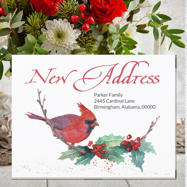 Postal Festiva Nueva dirección residencial desplazada (We've Moved -- Let family and friends know that you have a new address. )