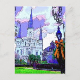 Postal Festiva Nueva Orleans Jackson Square en los Navidades