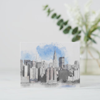Postal Festiva Nueva York City Skyline - Viajes de vacaciones en 