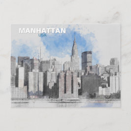 Postal Festiva Nueva York City Skyline - Viajes de vacaciones en 