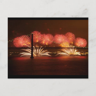 Postal Festiva Nuevo año de Firework Lisboa
