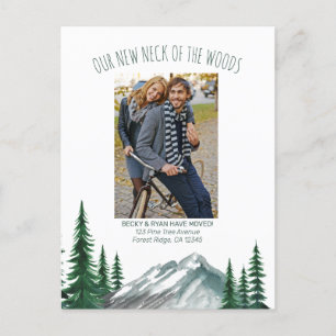 Postal Festiva Nuevo cuello de la selva de las montañas de Woods 