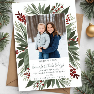 Postal Festiva Nuevo hogar para familias en invierno para movimie