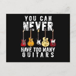 Postal Festiva Nunca Puedes Tener Demasiadas Guitarras Música Div