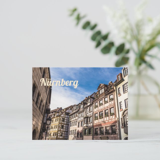 Postal Festiva Nuremberg Weissgerbergasse Nürnberg Bavaria German (Anverso de pie)