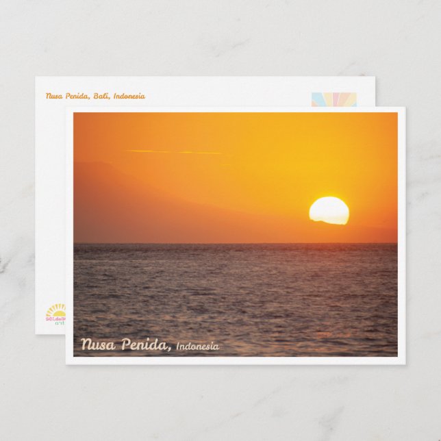 Postal Festiva Nusa Penida Golden Sunset Postcard (Anverso / Reverso)