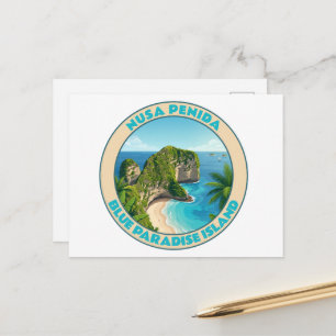 Postal Festiva Nusa Penida Vintage Bali Playa Kelingking Viaje