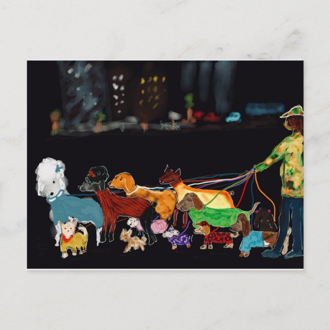 Postal Festiva Nyc Dogwalker (Anverso)