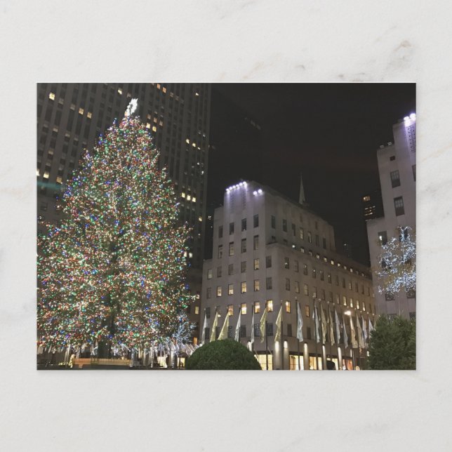 Postal Festiva NYC Rockefeller Center Christmas Tree New York (Anverso)