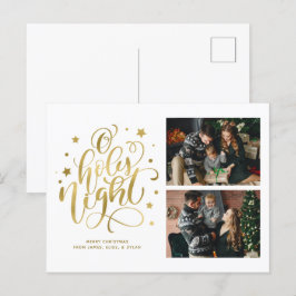 Postal Festiva O Foto Personalizado con letra de mano de noche sa