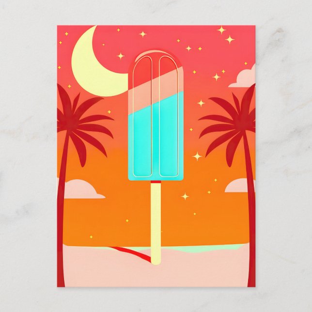 Postal Festiva Oasis de hielo Starry Summer Palm (Anverso)