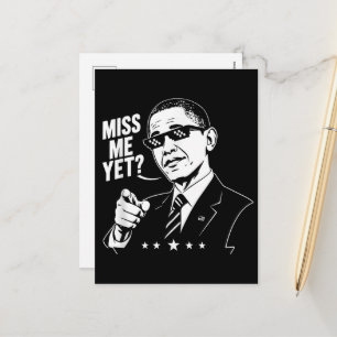 Postal Festiva Obama 2028 Me Extrañas Todavía Presidente 44 Diver