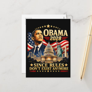 Postal Festiva Obama 2028 Ya que las reglas ya no existen