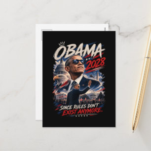 Postal Festiva Obama 2028 Ya que las reglas ya no existen
