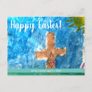Postal Festiva Obra personalizada de un niño de Pascua de Persona