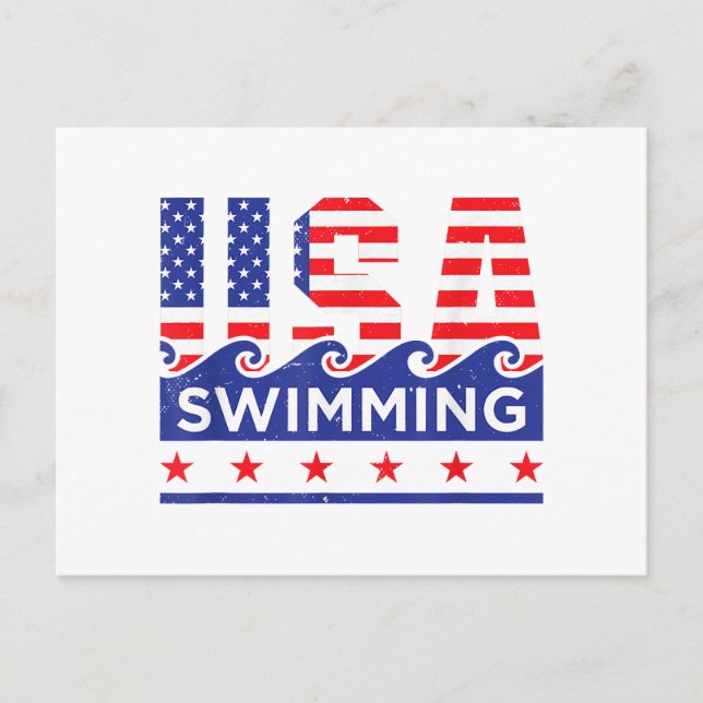 Postal Festiva Obras De Arte De Natación En Estados Unidos Para U (Anverso)