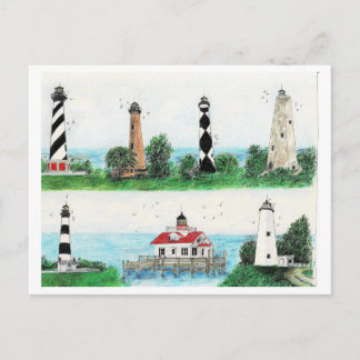 POSTAL FESTIVA OBX FAROS IMÁN