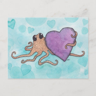 Postal Festiva Octopus de Valentine Heart