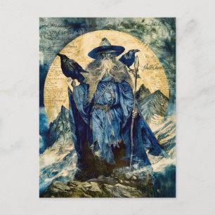 Postal Festiva Odin el Tuerto con sus Dos Cuervos