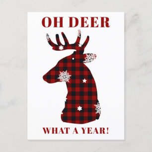Postal Festiva Oh Deer Buffalo Navidades De Copos De Nieve