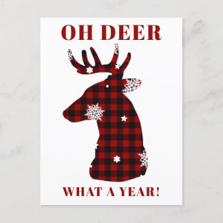 Postal Festiva Oh Deer Buffalo Navidades De Copos De Nieve