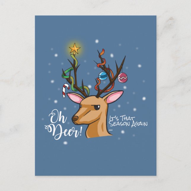Postal Festiva Oh DEER | Navidades Woodland Animal (Anverso)