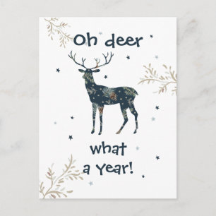 Postal Festiva Oh Deer Qué Año Cuarentena De Navidades Rústicos