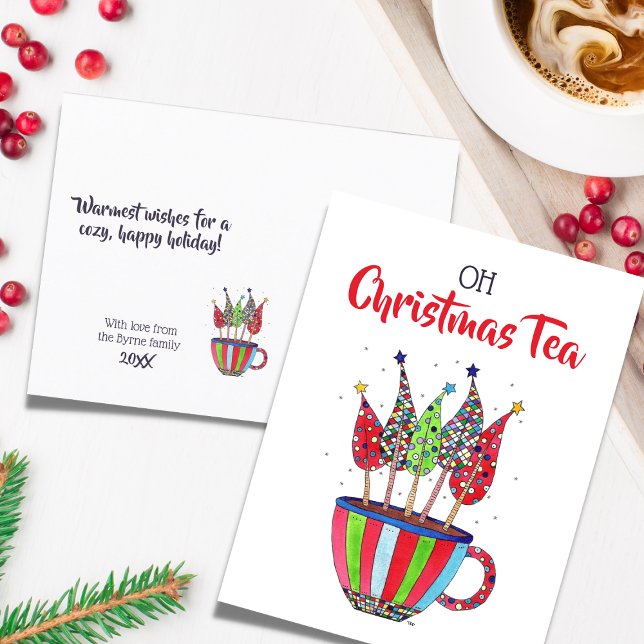 Postal Festiva Oh Navidades Tea Disco Trees (Subido por el creador)