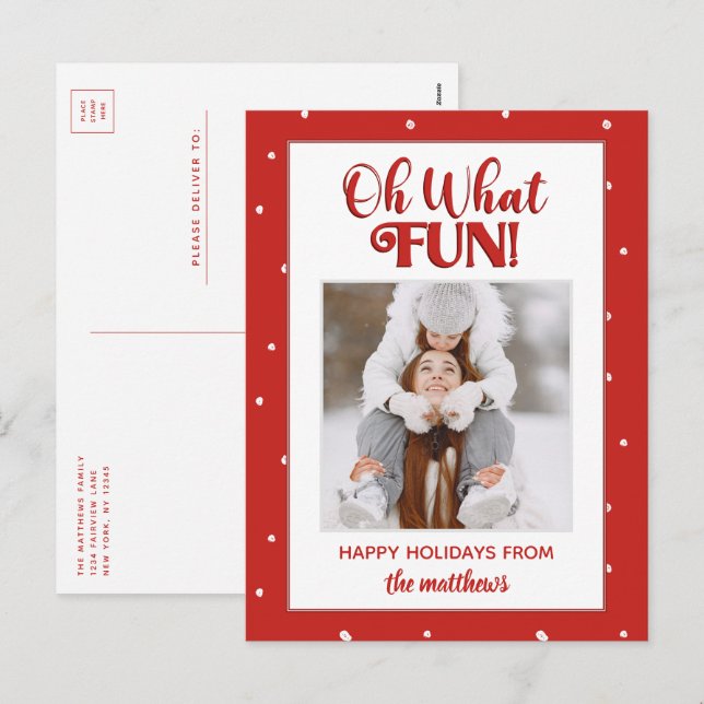 Postal Festiva Oh Qué Navidades Divertidos Cuidados (Anverso / Reverso)