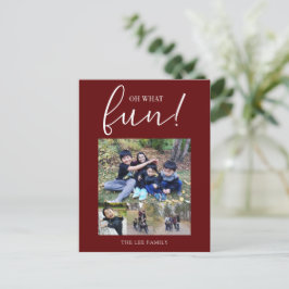 Postal Festiva Oh, qué Navidades rojos modernos con festividades 