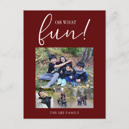 Postal Festiva Oh, qué Navidades rojos modernos con festividades 