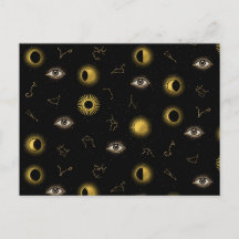 Ojo Celestial Negro Oro y Ojo Zodiaco Luna