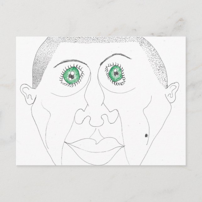 Postal Festiva Ojos verdes (Anverso)