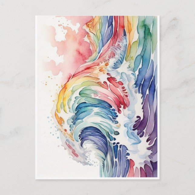 Postal Festiva Ola marina Multicolor (Anverso)