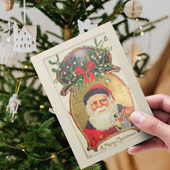 Postal Festiva Old Fashioned Retro Christmas Santa Claus Amela (Subido por el creador)
