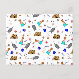 Postal Festiva Oliver El Patrón De Vacaciones En Playa De Verano