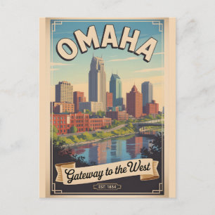 Postal Festiva Omaha Nebraska Vintage Viajes