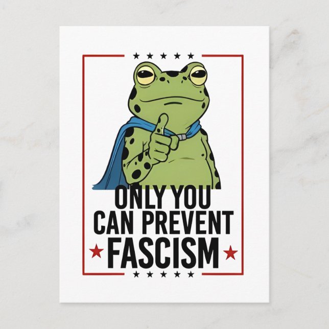 Postal Festiva Only you Can Prevent Facism Democratic USA Patriot (Anverso)