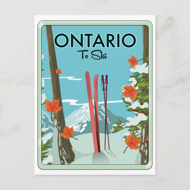 Postal Festiva Ontario para esquiar (Anverso)