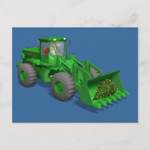 Postal Festiva Operador de bulldozer de Santa Claus