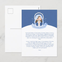 Postal Festiva Oración Kawaii Virgen María