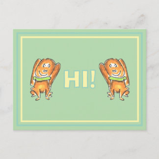 Postal Festiva Orange Dog With A Green Collar Cartoon Postcard