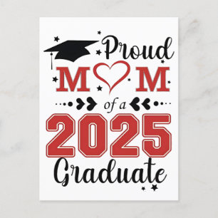 Postal Festiva Orgullosa madre del Día de la Madre a la Graduació